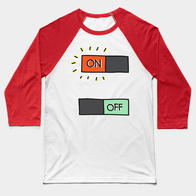 electricity power button Baseball T-Shirt by demianakistri111